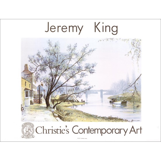 Jeremy King - Litografia "Esposizione Arte contemporanea di Christie" 53x65cm - 1970