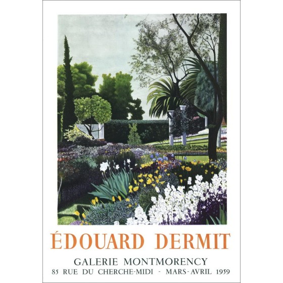 Edouard Dermit - Litografía "Galería de exposiciones Montmorency, París" 71x49cm - 1959