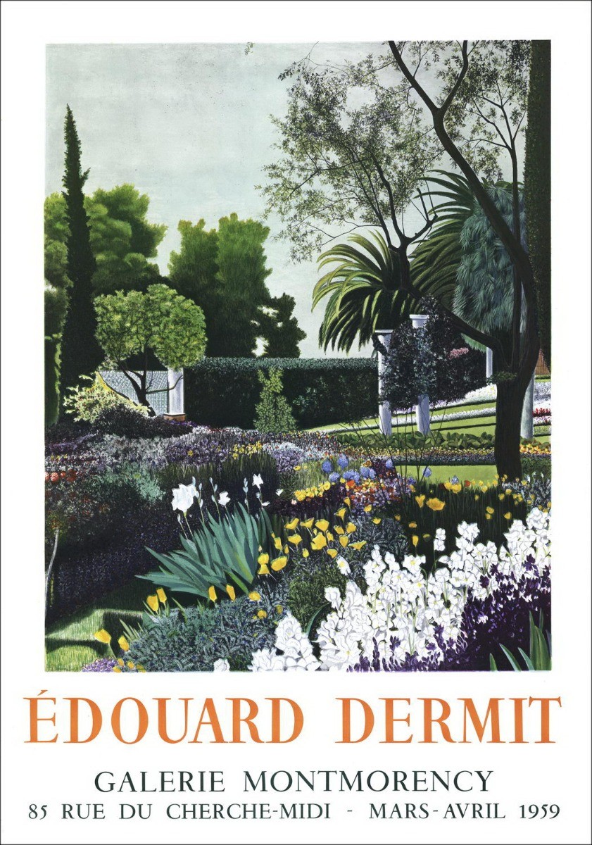 Edouard Dermit - Litografía "Galería de exposiciones Montmorency, París" 71x49cm - 1959