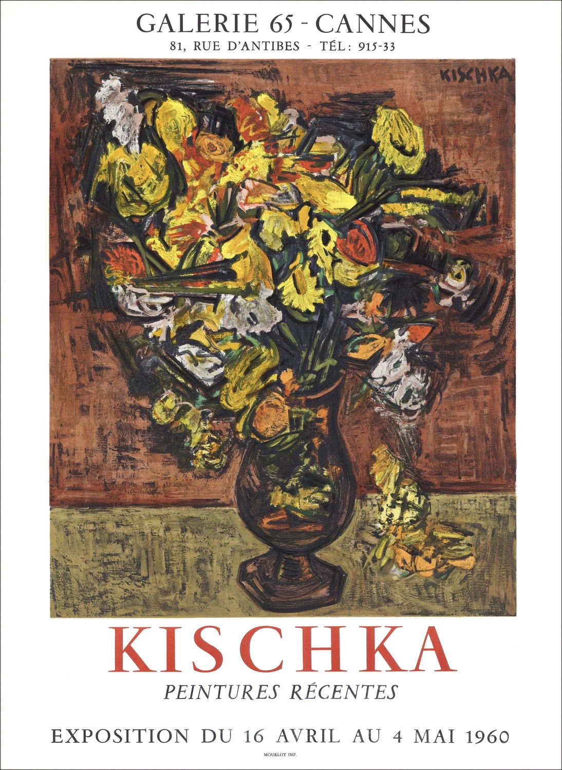 IsisCHCHKA - Lithfra_Latn "Expositie, Galerie 65, Cfra_Latn" 71x51cm - 1960 - Affiche MOURLOT