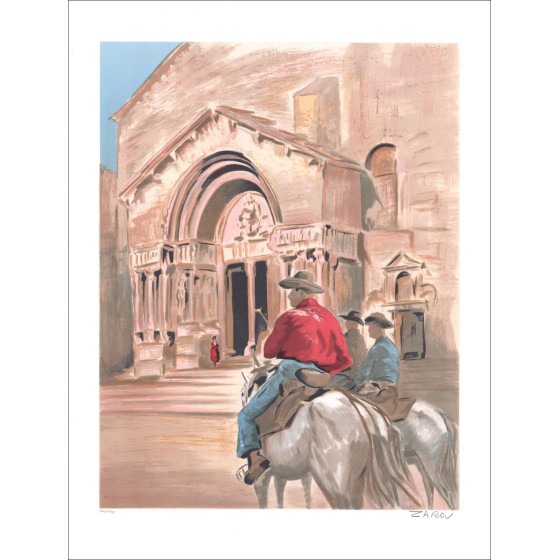 ZAROU : Manade - Original-Lithographie in Bleistift signiert
