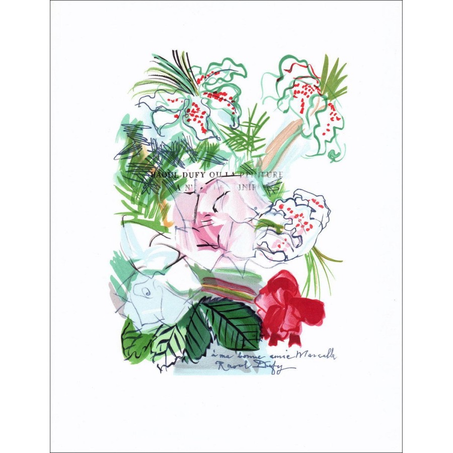 Raoul Dufy - Litografía "Bodegón con flores" - 30x24cm - 1965