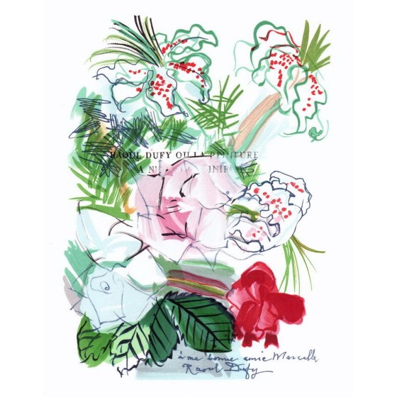 Raoul Dufy - Litografia "Still Life with Flowers" - 30x24cm - 1965