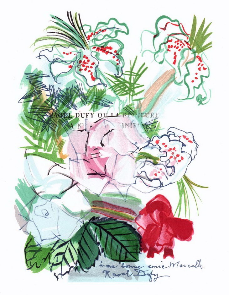 Raoul DUFY - Lithographie "Nature morte aux fleurs" - 30x24cm - 1965