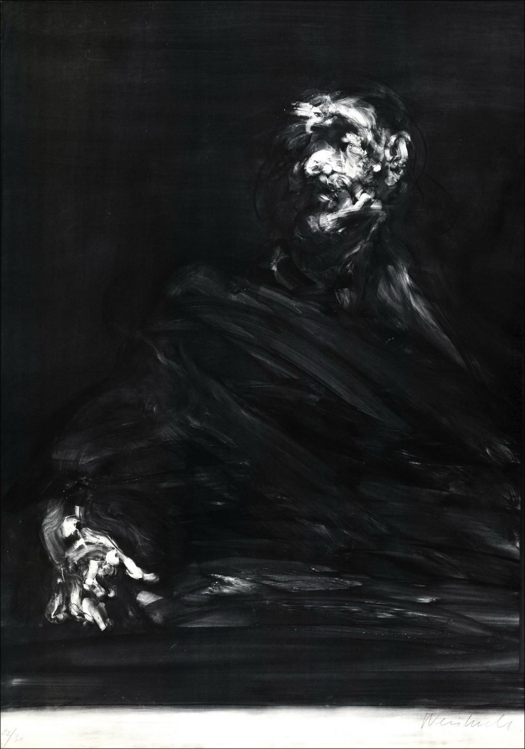 Acheter lithographie originale Claude WEISBUCH Portrait 1970