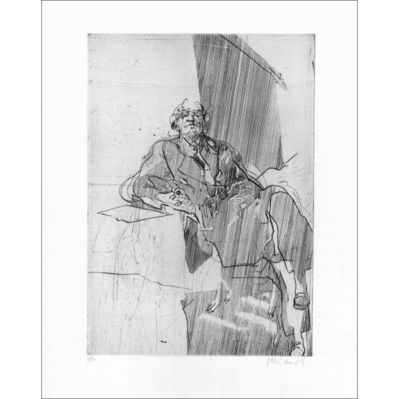 Comprar Claude WEISBUCH Retrato de hombre sentado Grabado original