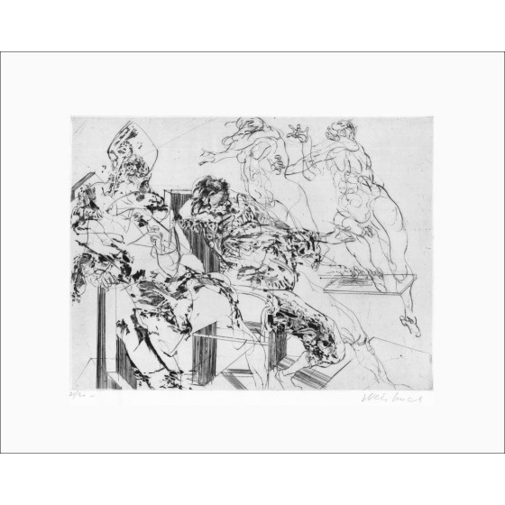 Compre Obispo y Pintor de Claude Weisbuch Original grabado 1968
