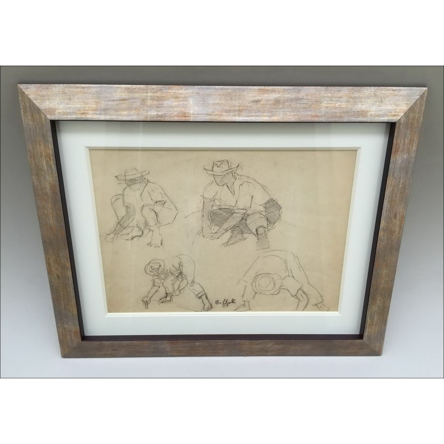 Acquista disegno a matita originale TOFFOLI Louis Studio dei personaggi