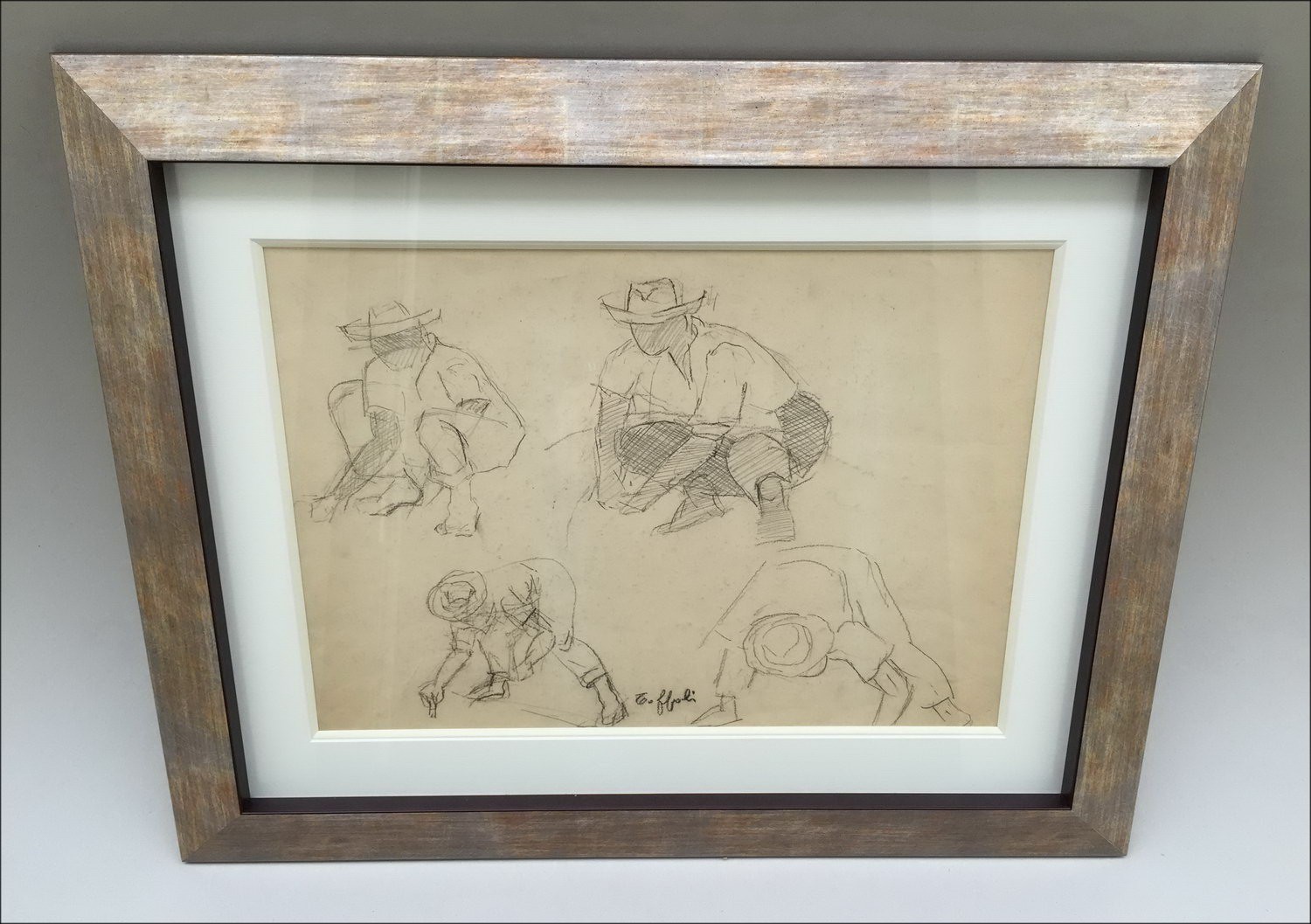 Buy Original Pencil Drawing TOFFOLI Louis  Study of characters