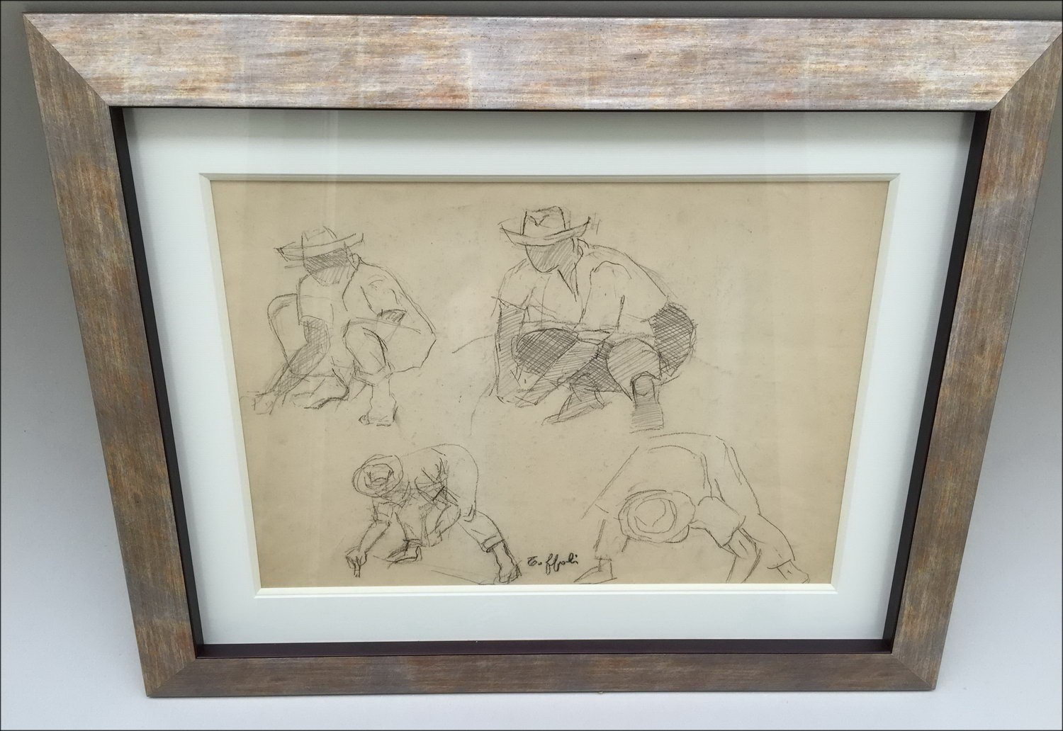 Comprar dibujo de lápiz original TOFFOLI Louis Estudio de personajes