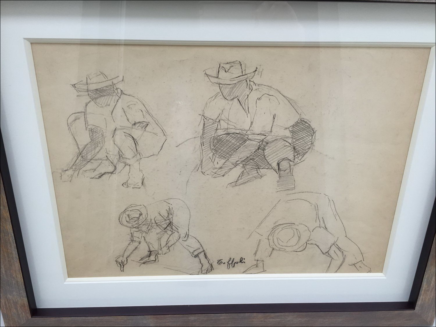 Comprar dibujo de lápiz original TOFFOLI Louis Estudio de personajes