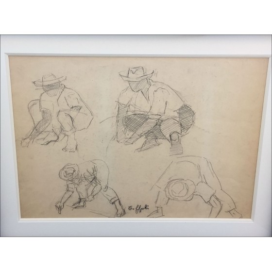 Acquista disegno a matita originale TOFFOLI Louis Studio dei personaggi
