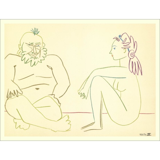 ➔ Pablo Picasso Die menschliche Komödie Lithographie Mourlot 1954 26x35cm 