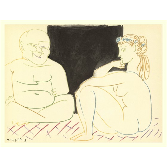 Kaufen Sie Pablo Picasso Lithographie die menschliche Komödie 27.1.54. Ich
