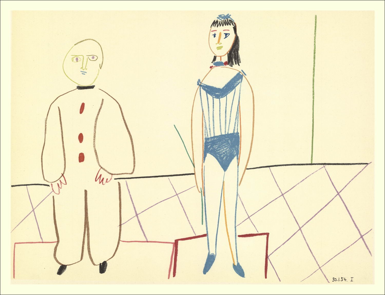 Lith Pablo La Comedia Humana van Pablo PICASSO uit 1954 30.1.54. VAN