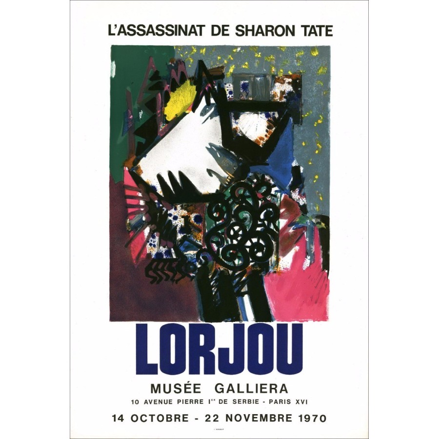LORJOU Bernard - Lithograph "Exposition Musée Galliera, Paris" 78x53cm - 1970