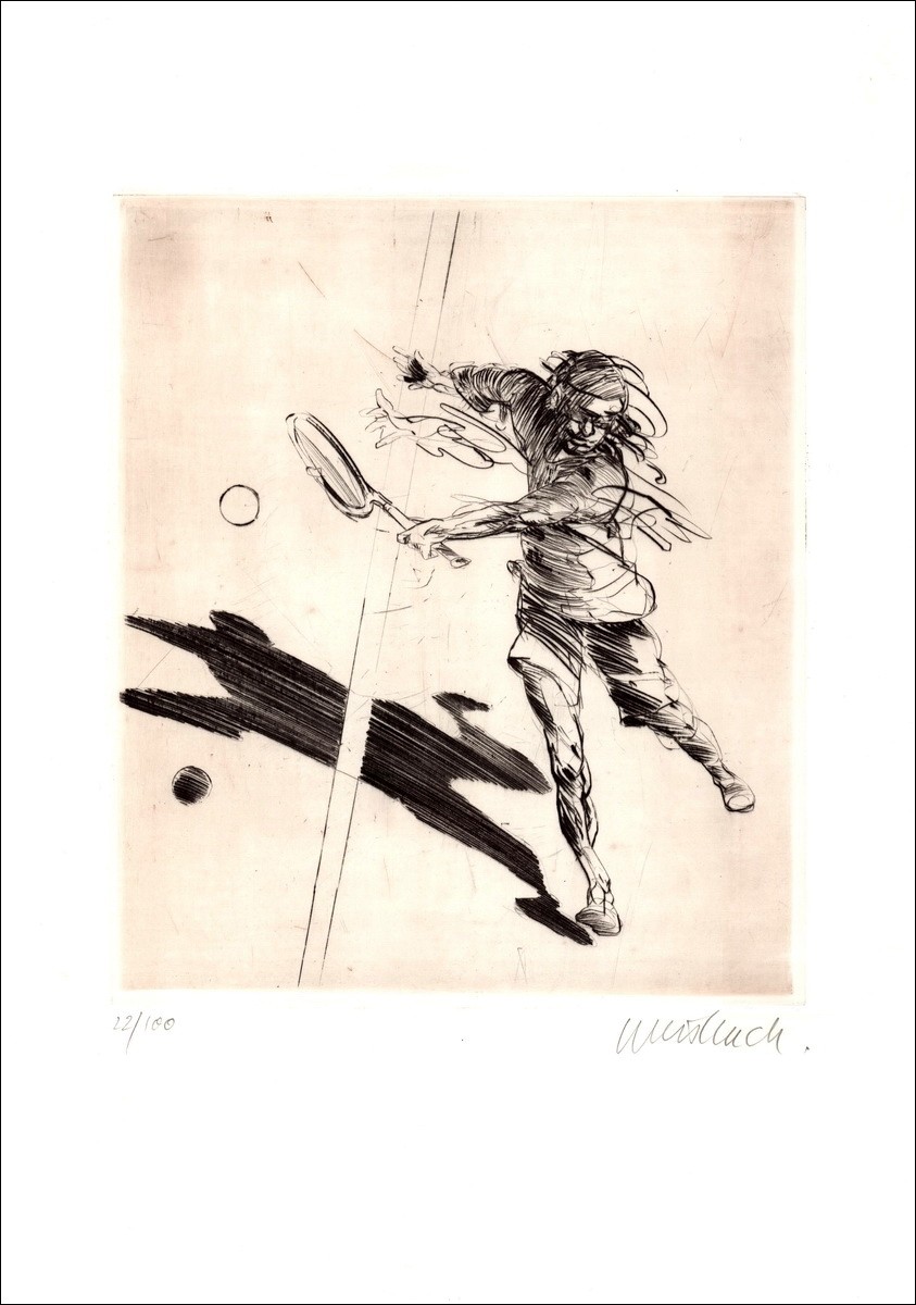 Acheter la gravure de Claude WEISBUCH Le Joueur de Tennis