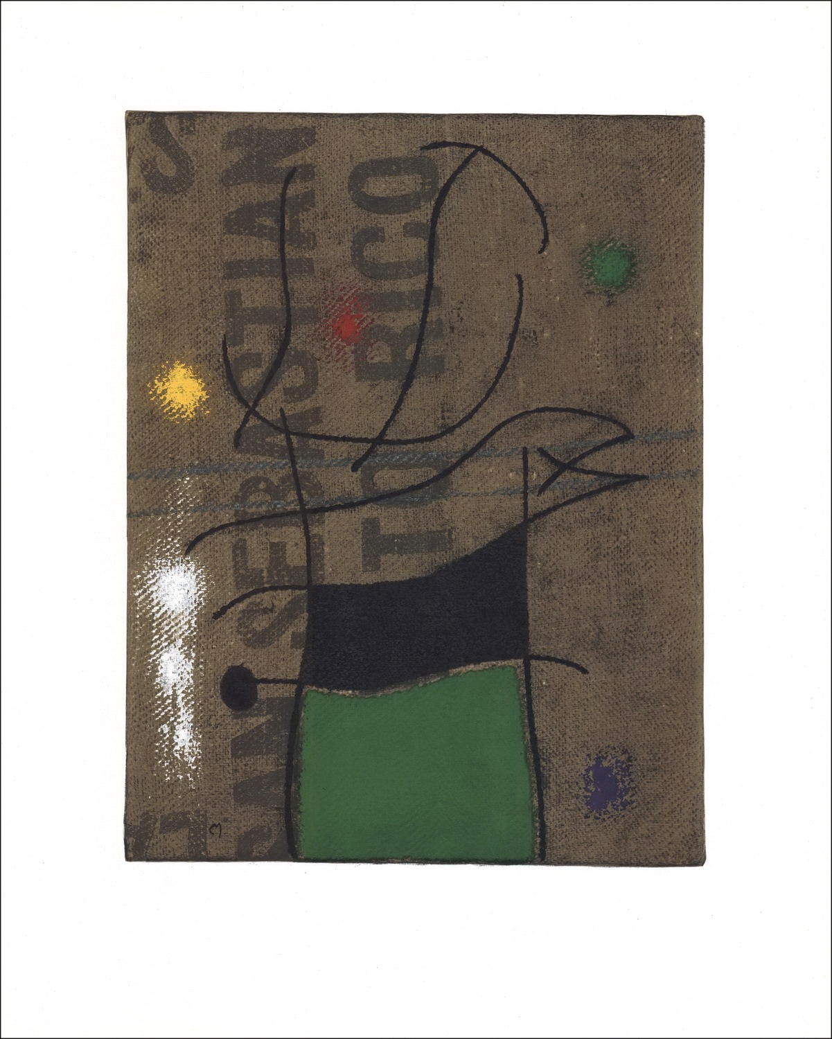 Acquista Joan Miro Litografia Composizione 17, donna e uccello 1965