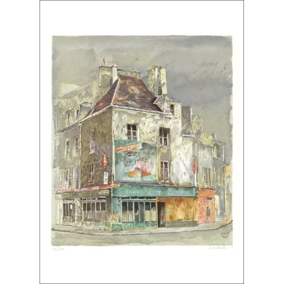 Jean Keim - Litografía original "La oficina del tabaco" 65x47cm - firmado y numerado en lápiz - Papel japonés