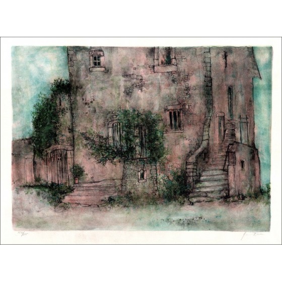 Acquista Litografia originale Bernard Gantner Le Hameau 