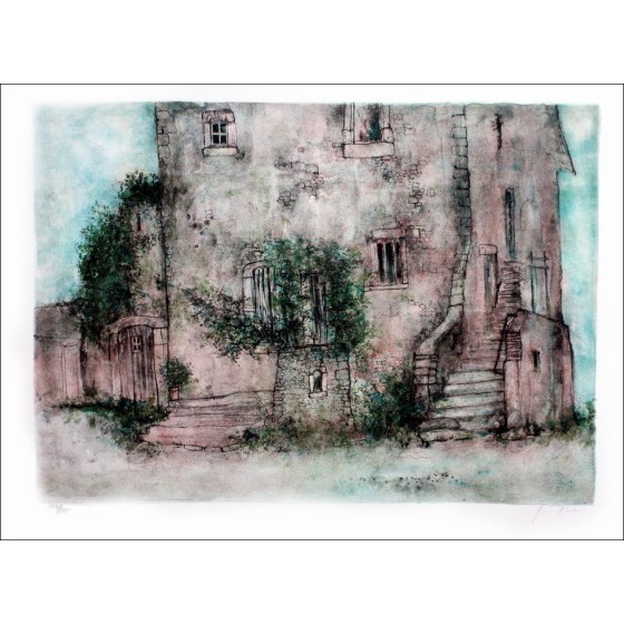 Acquista Litografia originale Bernard Gantner Le Hameau 