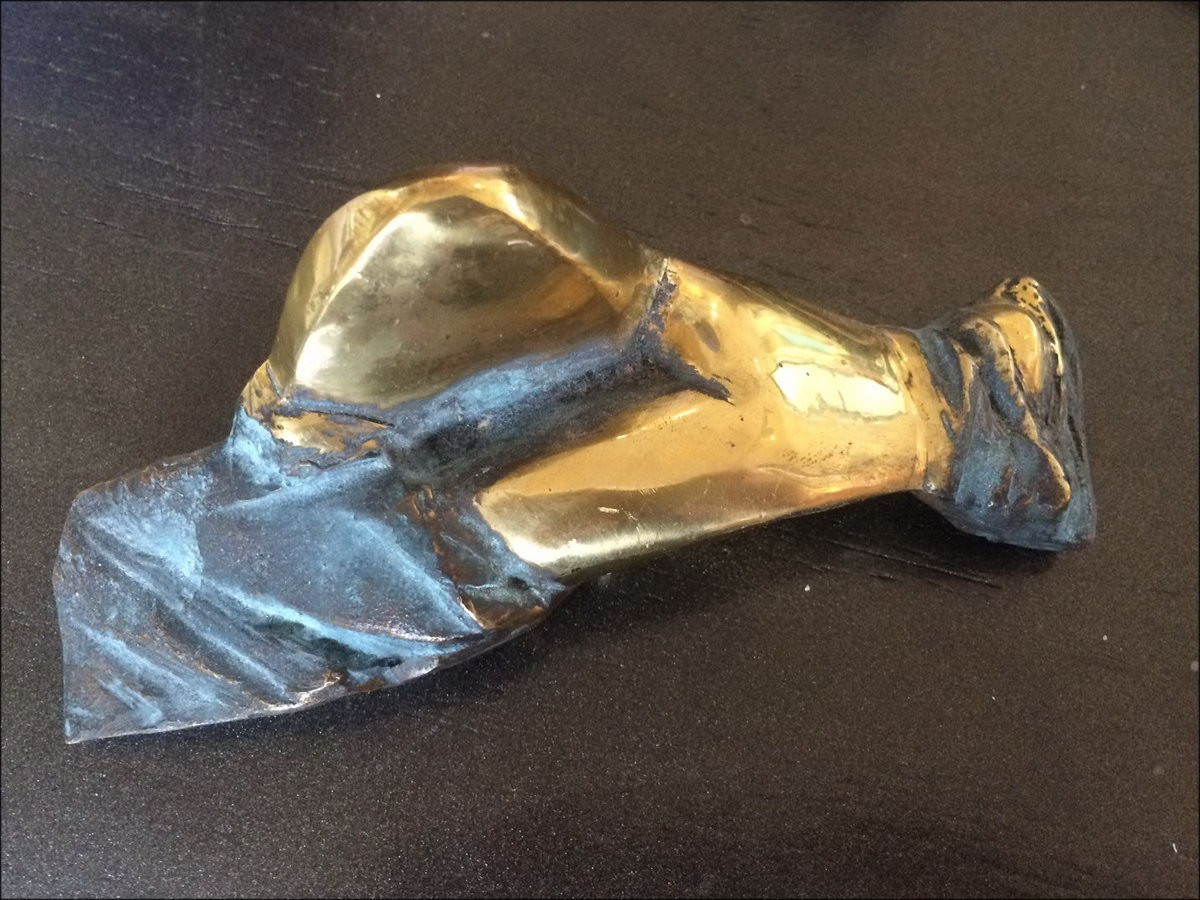 Koop Oorspronkelijke bronzen beeldhouwwerk Claude GAVEAU Naakte vrouw