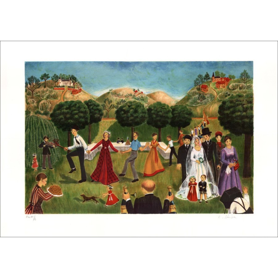 Der Markt - Original-Lithographie nummeriert und unterzeichnet in Bleistift des Künstlers - Budgetbereich, kleiner Preis, Dekora