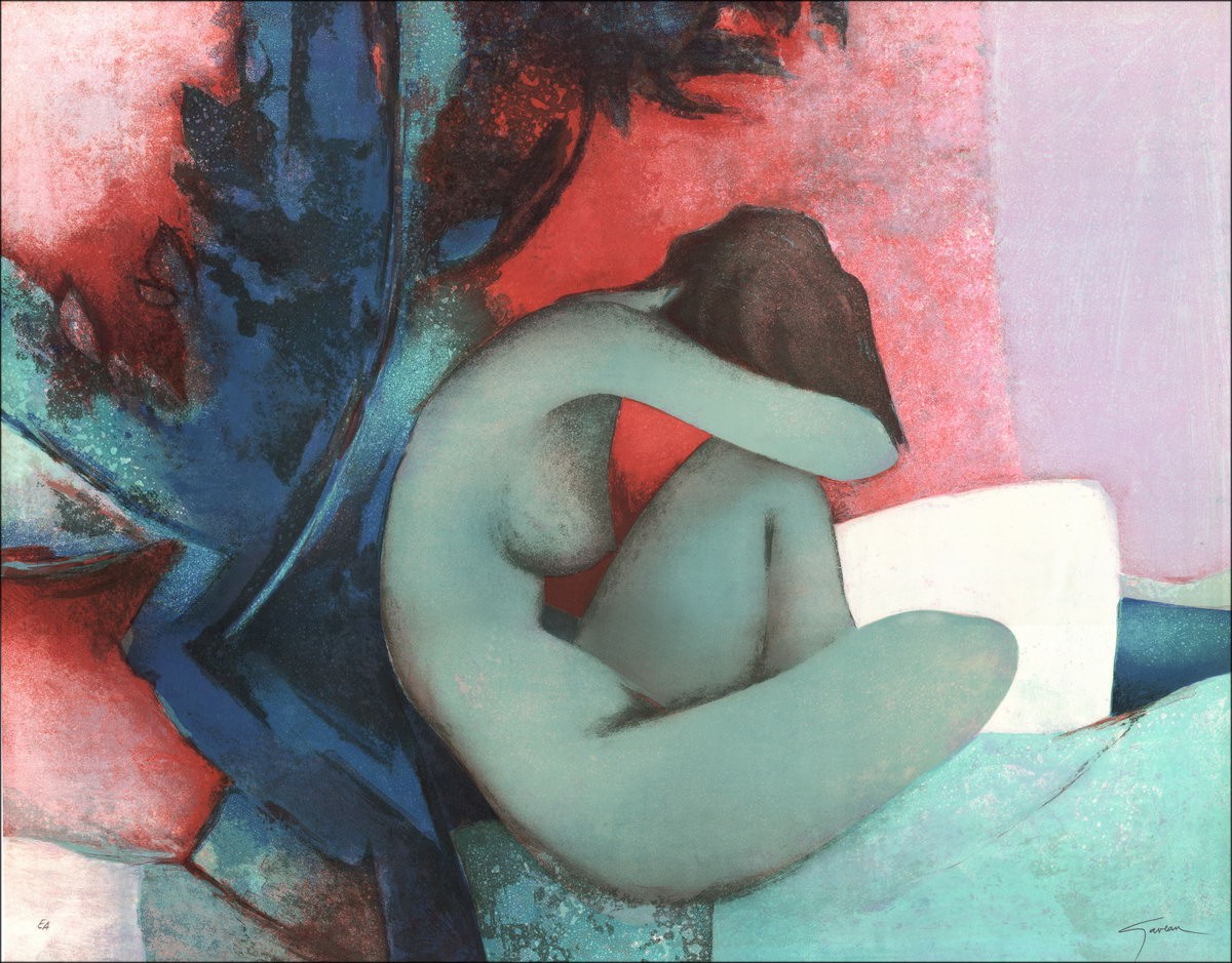 Comprare Grand Nude Blue Claude Gaveau Litografia originale 