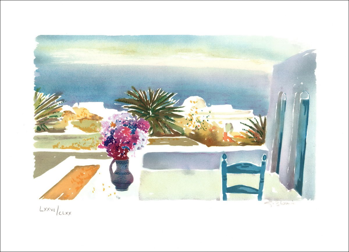 BLOUIN Georges - "La terrazza" firmato e numerato a matita