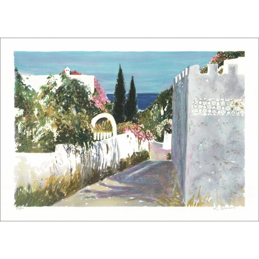 BLOUIN Georges - Litografia originale "Grecia, percorso verso il mare" firmato e numerato a matita