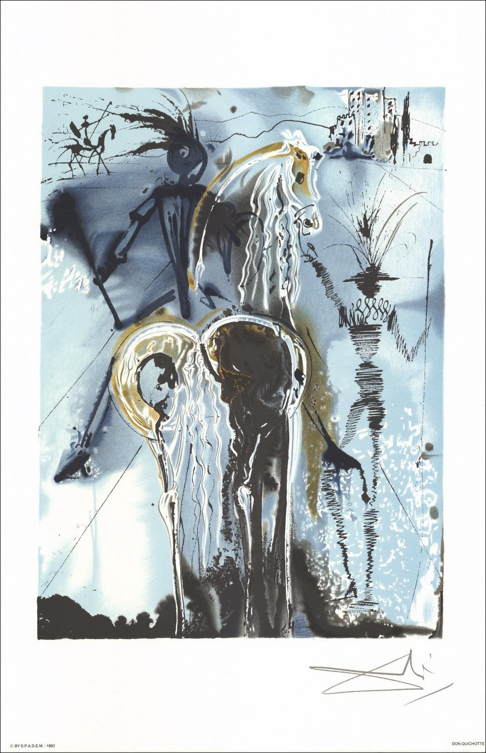 Salvador Dali - Lithographie "Dalinische Pferde, Don Quijote"