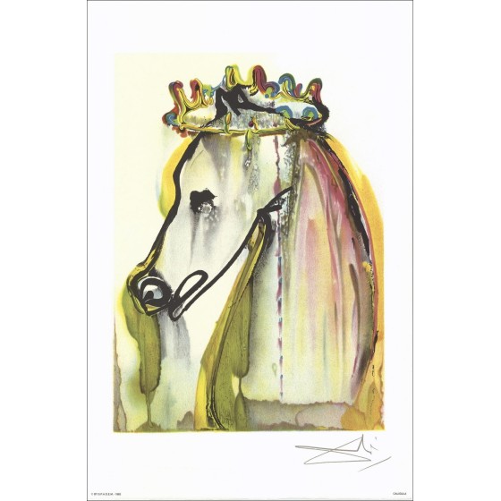 Salvador Dali - Lithographie "Die dalinischen Pferde, Caligula" 56x36cm - 1983