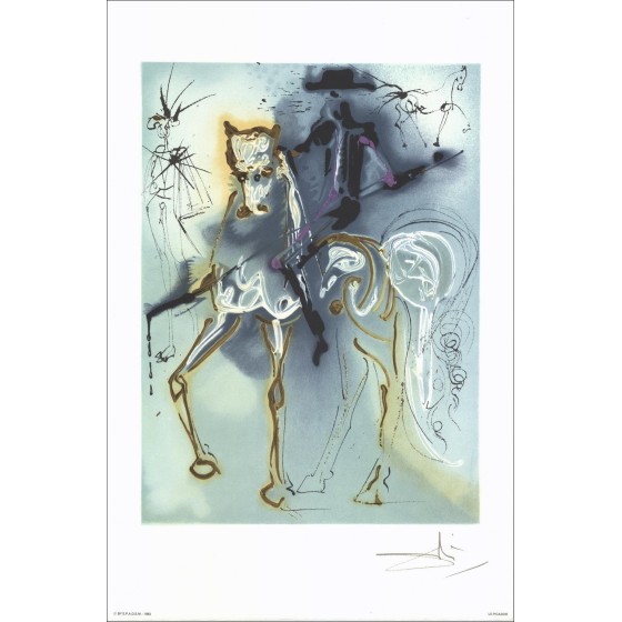 Salvador Dali - Litografía "The Dalinian Horses, Le Picador" 56x36cm - 1983