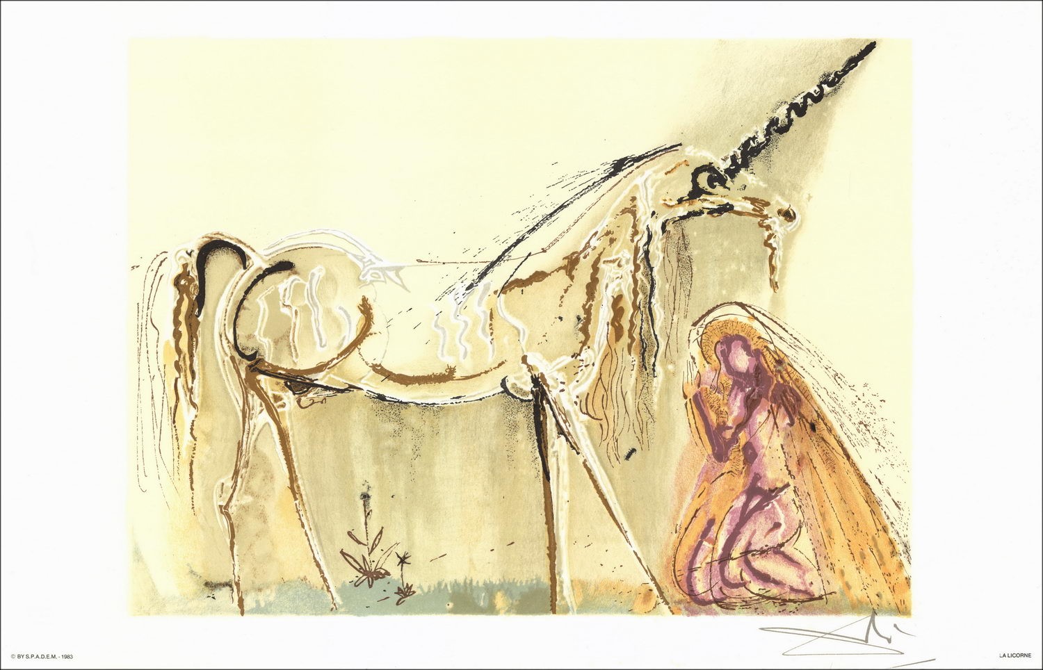 Acquista Litografia Dali, Cavalli Dalinian, Unicorno