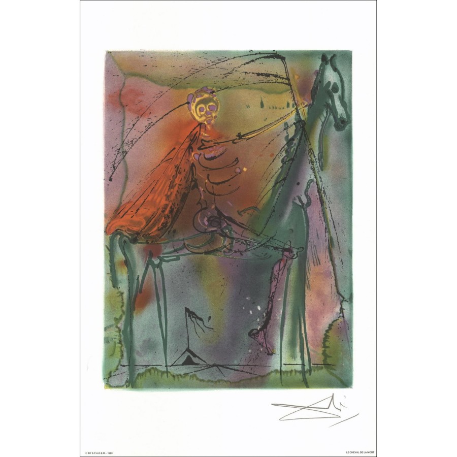 Lithographie Dali, Dalinische Pferde, Das Pferd des Todes kaufen