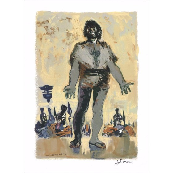 Lucien Fontanarosa - Original-Lithographie "Der Bauer der Donau" 38x28cm - 1961 - signiert