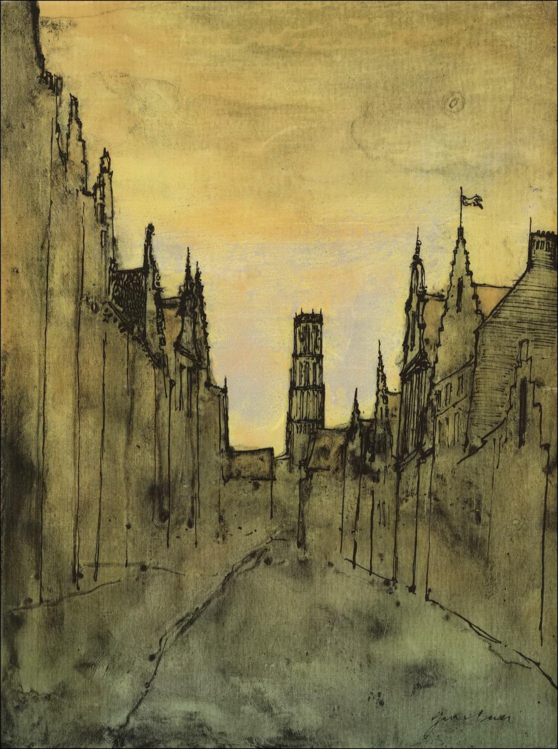 Kaufen Sie Bernard Gantner Original Lithography Street View in der Stadt