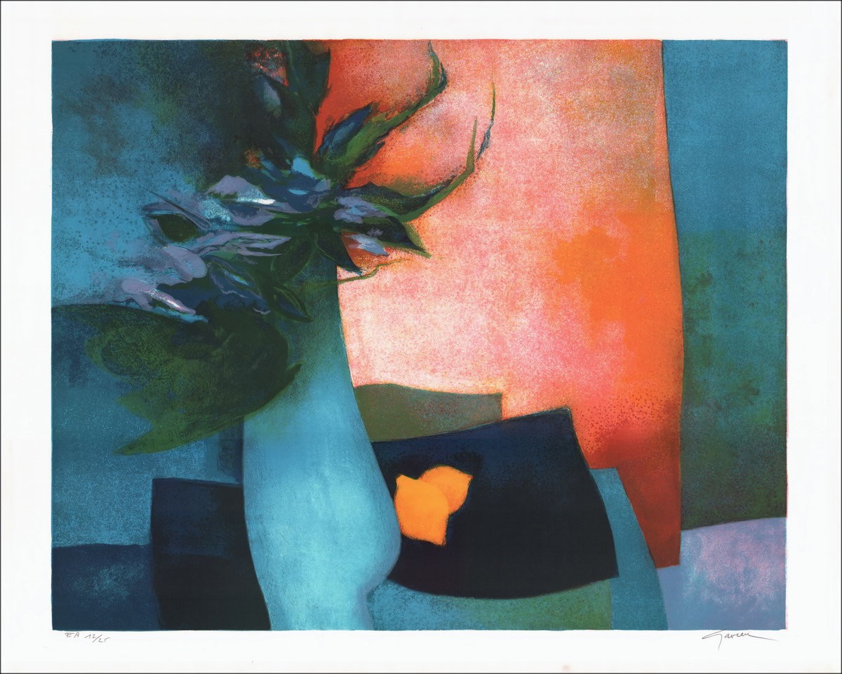 Kaufen Sie die Natur noch in Bouquet und zwei Zitronen Claude Gaveau-Lithographie
