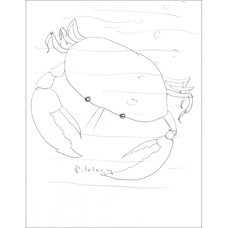 Pierre Lolong - Originalzeichnung in Tinte "The Crab" 27x21cm - 1963