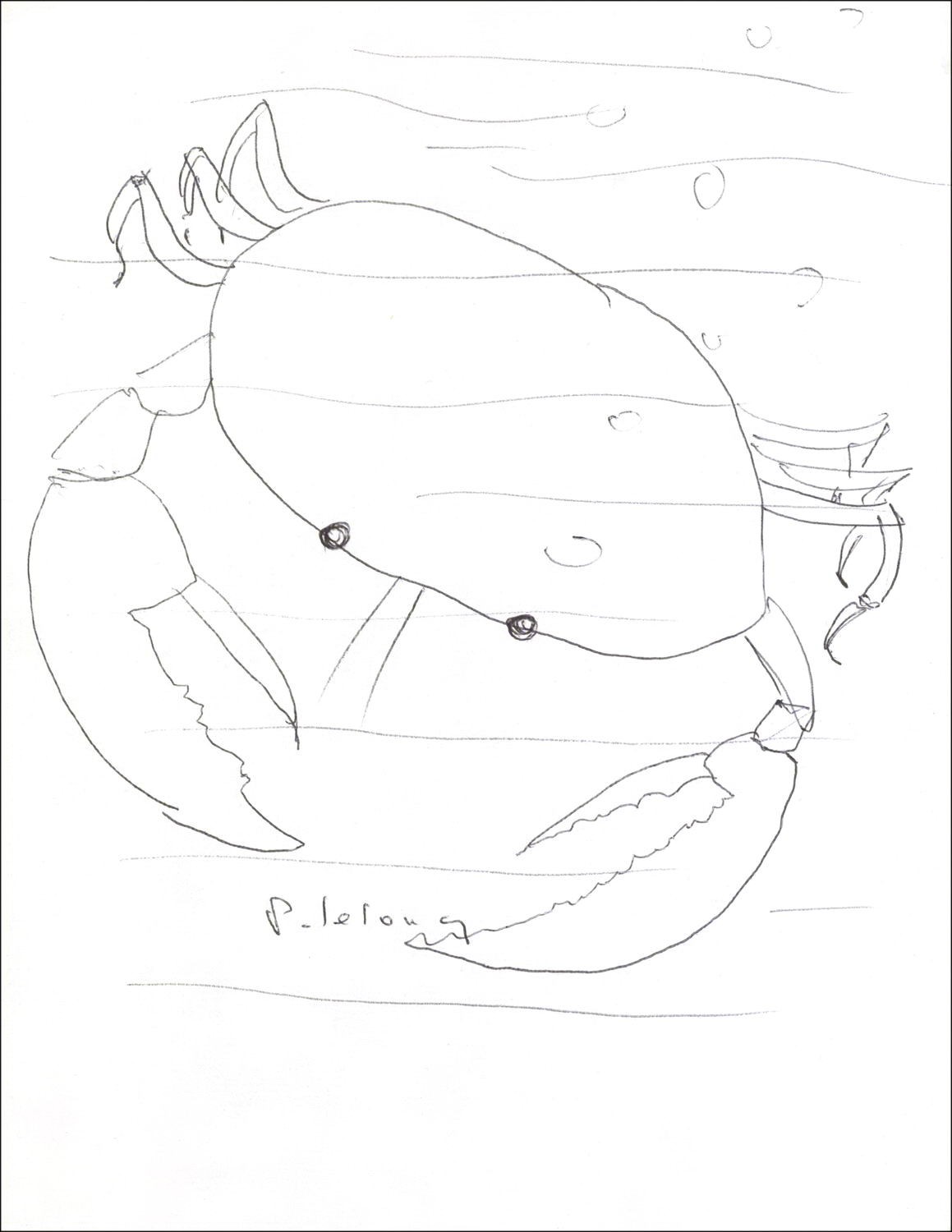 Pierre Lolong - Disegno originale in inchiostro "The Crab" 27x21cm - 1963