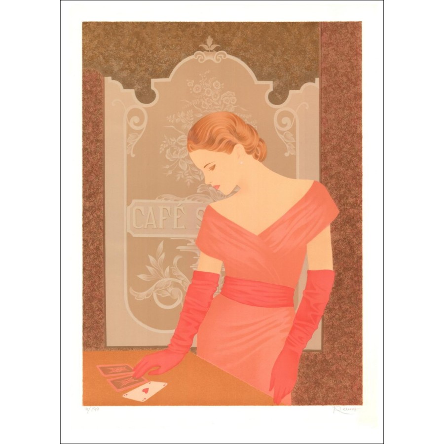 RETIVAT Annie - Litografia originale "Ace of Heart" firmato e numerato a matita