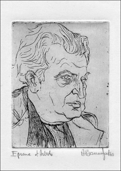 Buy Original engraving BONNEFOIT Alain Portrait