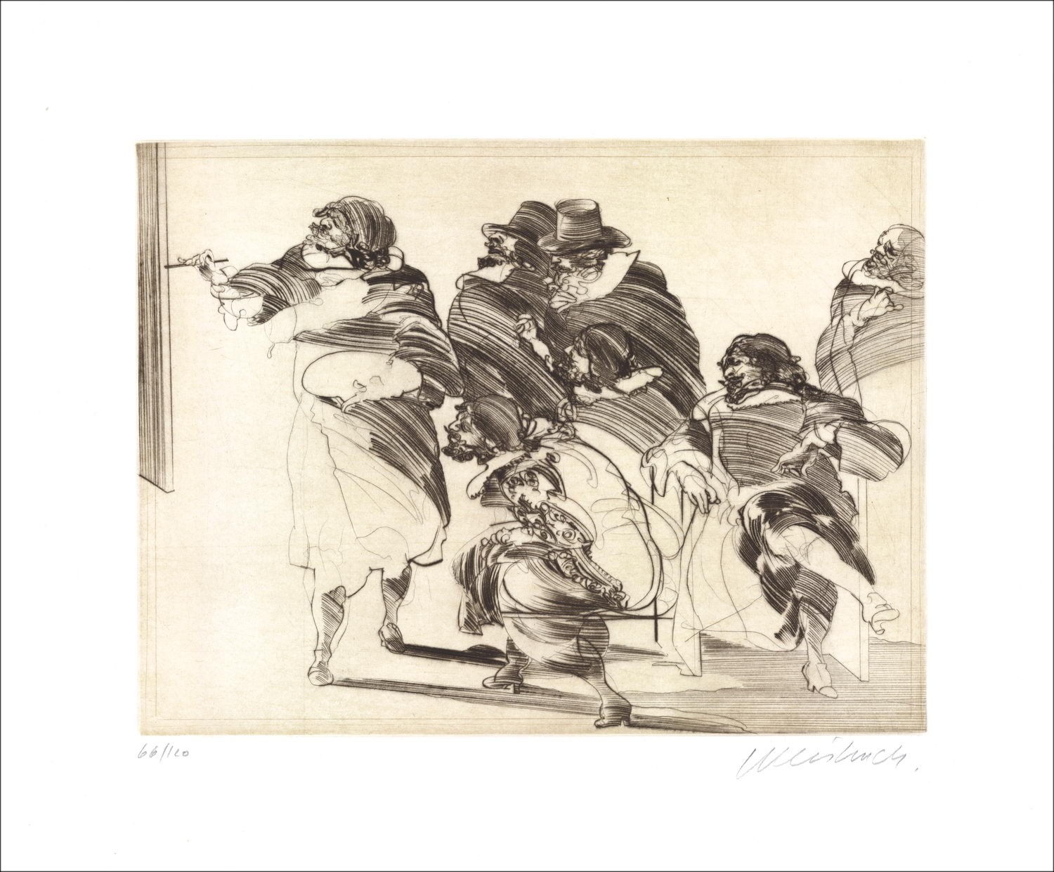 Achat Gravure originale Claude WEISBUCH Le peintre et ses disciples