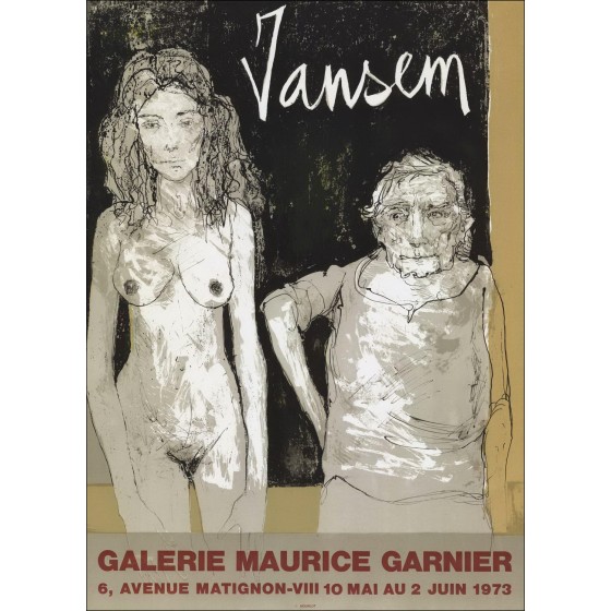Jean JANSEM - Lithograph "Exhibition, Galerie Maurice Garnier, Paris" 74x53cm - 1973 - Original Poster MOURLOT