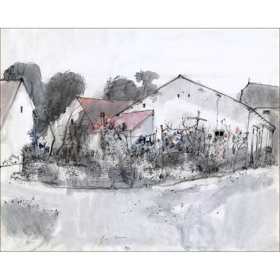 Achat aquarelle originale Bernard GANTNER Maison de campagne 