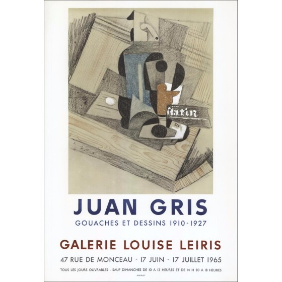 Juan Gray - Litografía "Galería de exposiciones Louise Leiris, París" 68x47cm - 1965