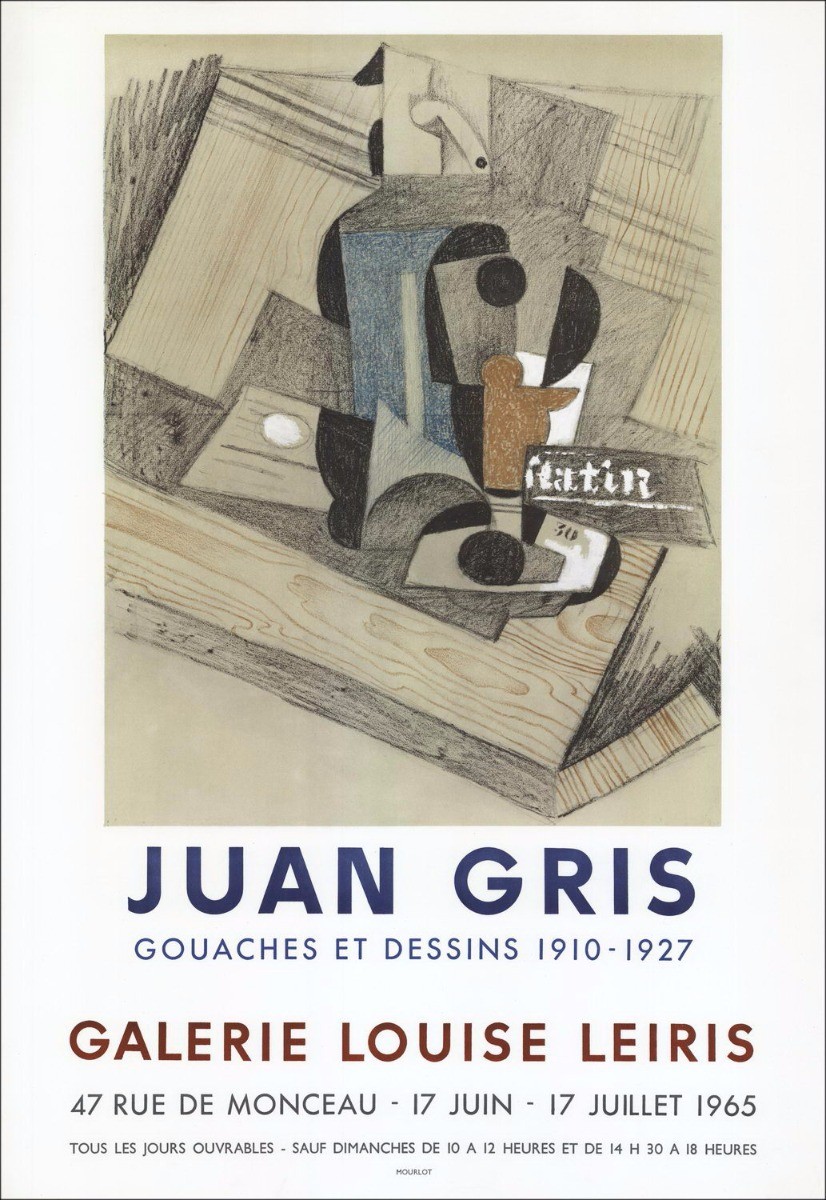Juan GRIS - Lith " "Expositie Galerie Louise Leiris, Parijs" 68x47cm - 1965