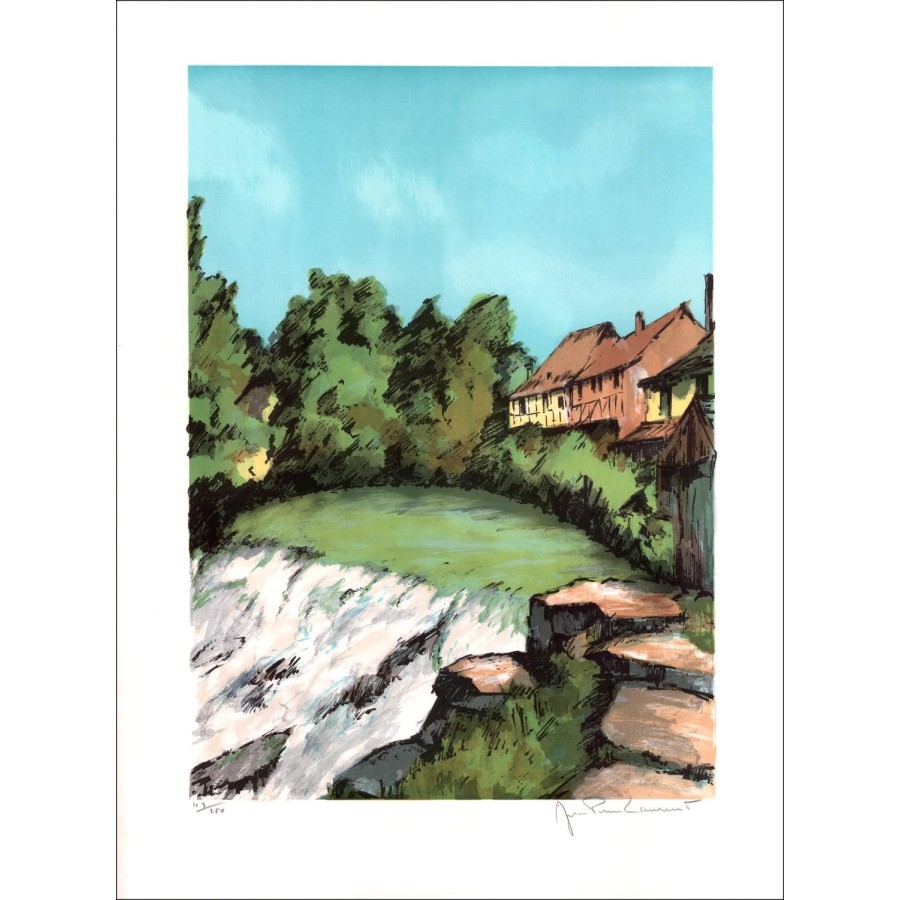Landscape of Alsace - Original Lithograph numbered and signed in pencil by the artist - Budget range, small prize, decoration, 