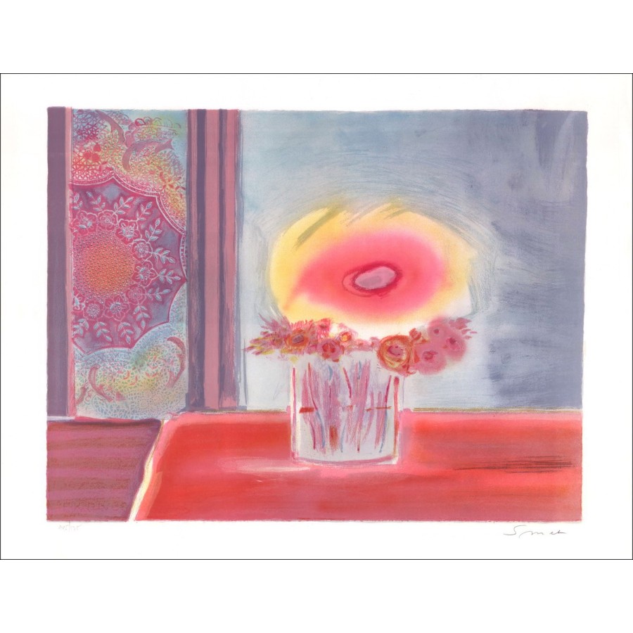 Wunderbarer Blumenstrauß - Original-Lithographie nummeriert und unterzeichnet in Bleistift des Künstlers - Budgetbereich, kleine