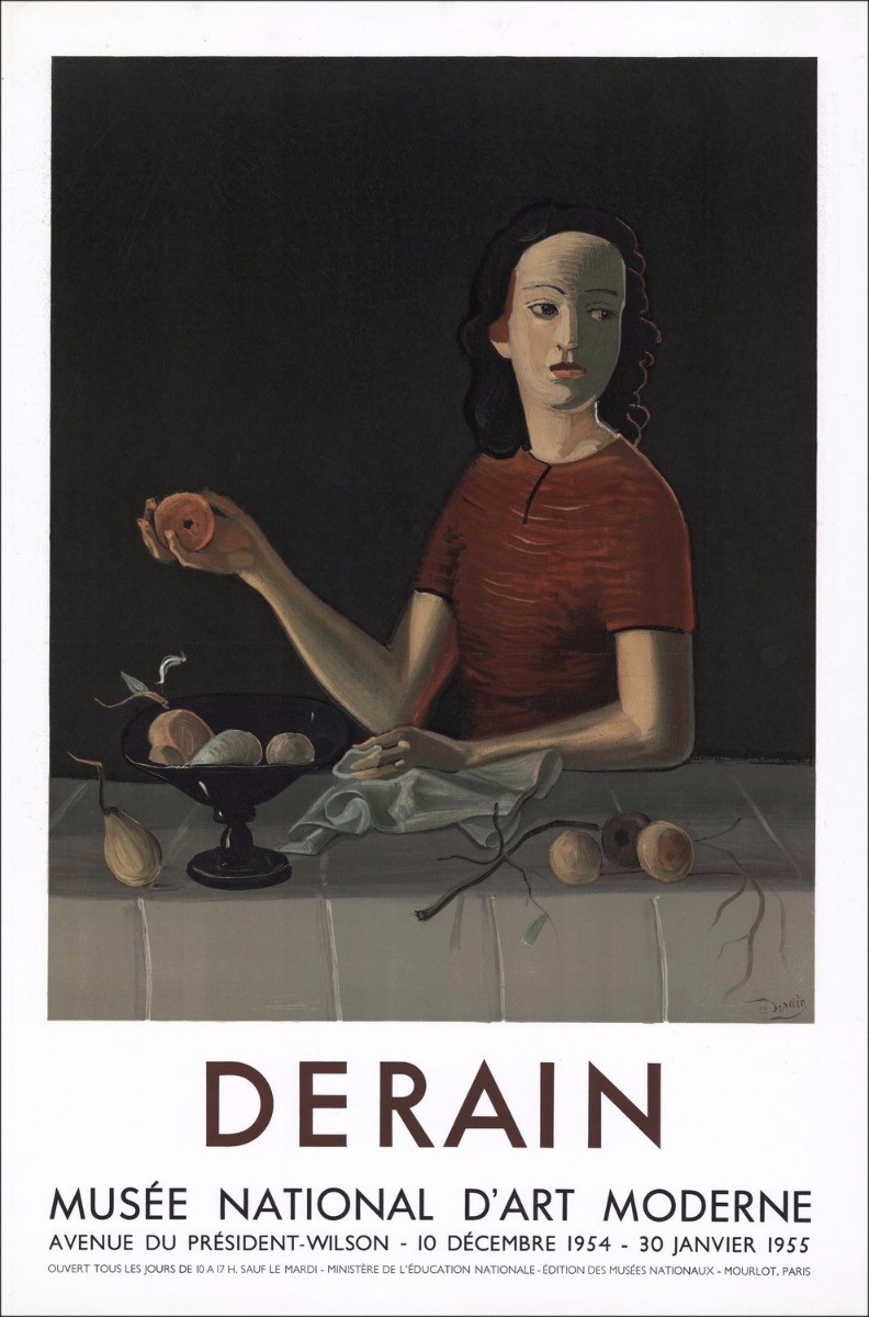 André DERAIN - Litografia "Esposizione al Museo Nazionale d'Arte Moderna, Parigi" 76x50cm - 1954